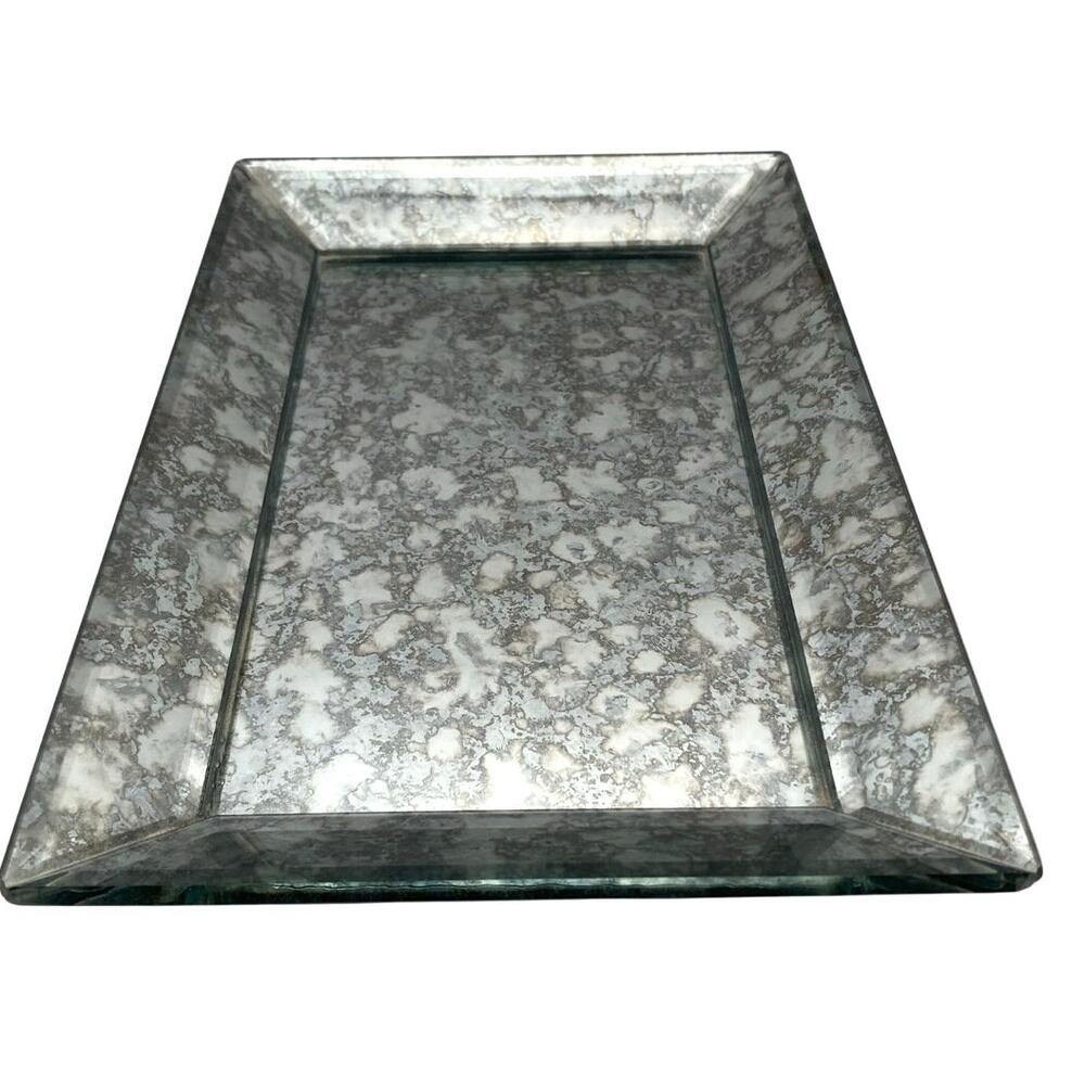 Nordstroms Silver Mirror Perfume Makeup Bathroom Holder 11.5in x 7.5in